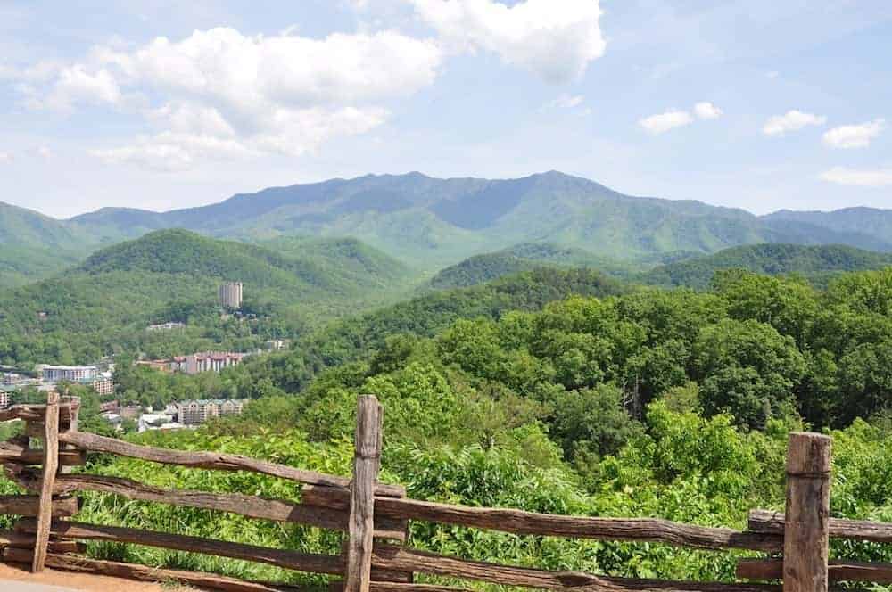 Stunning view of Gatlinburg in the Smoky Mountains.