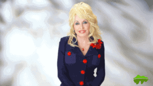 Dolly Parton posing for a photograph.