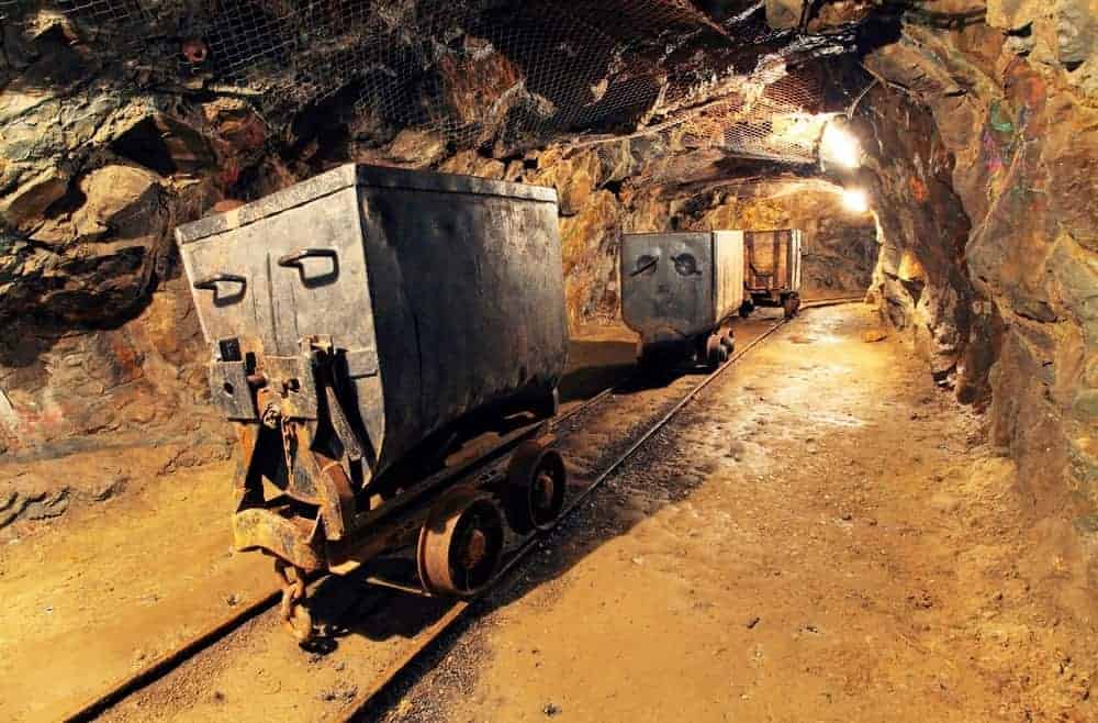 Carts in a mine.