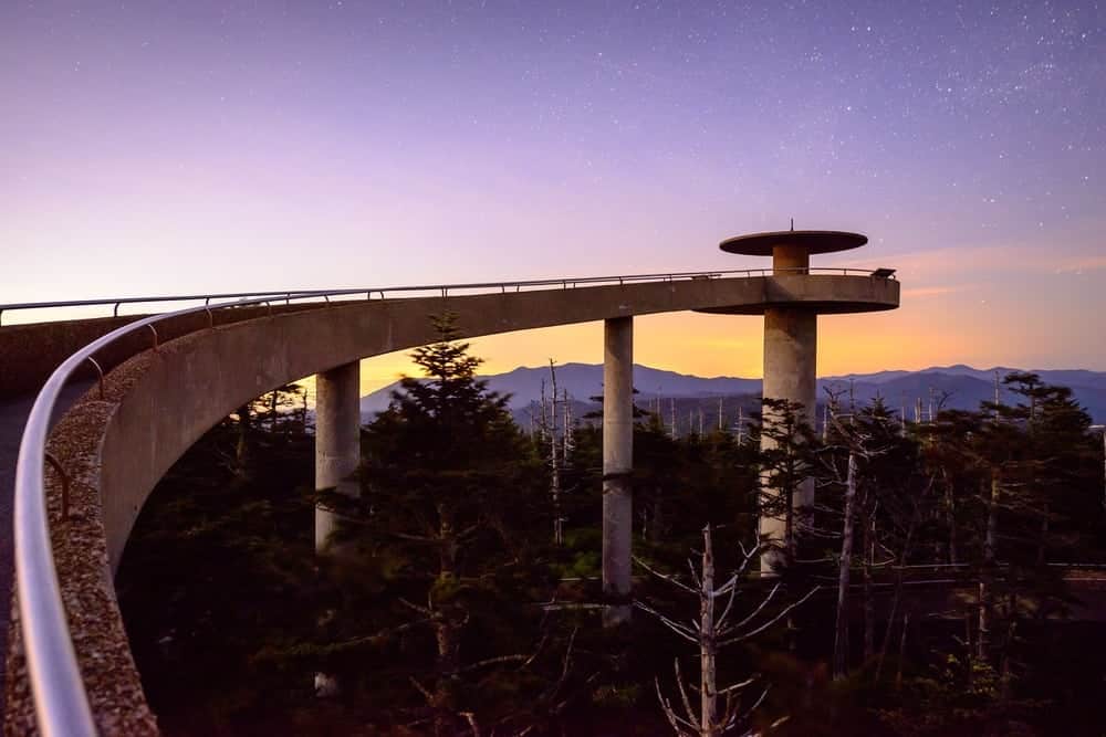 Clingmans Dome observation tower in the Smoky Mountains.