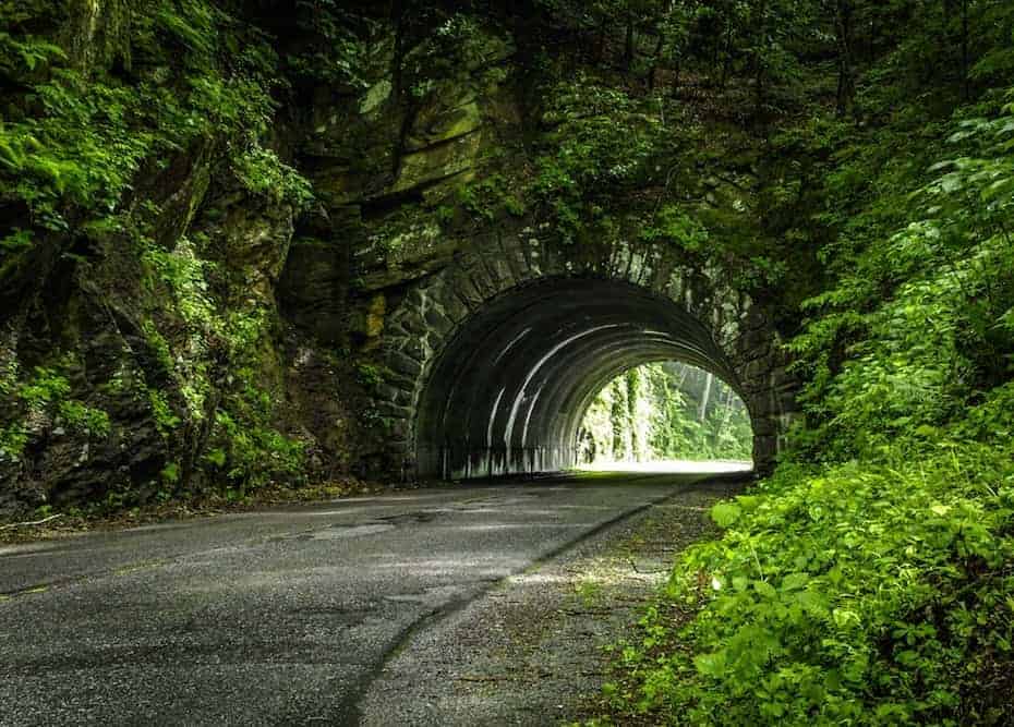 The famous tunnel on Newfound Gap Road.