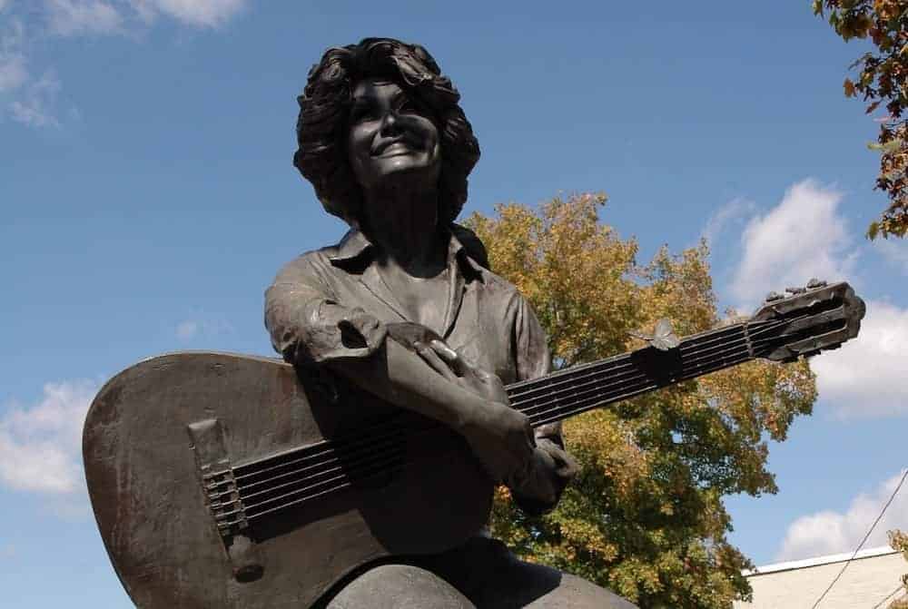 The Dolly Parton statue at the Sevier County Courthouse.