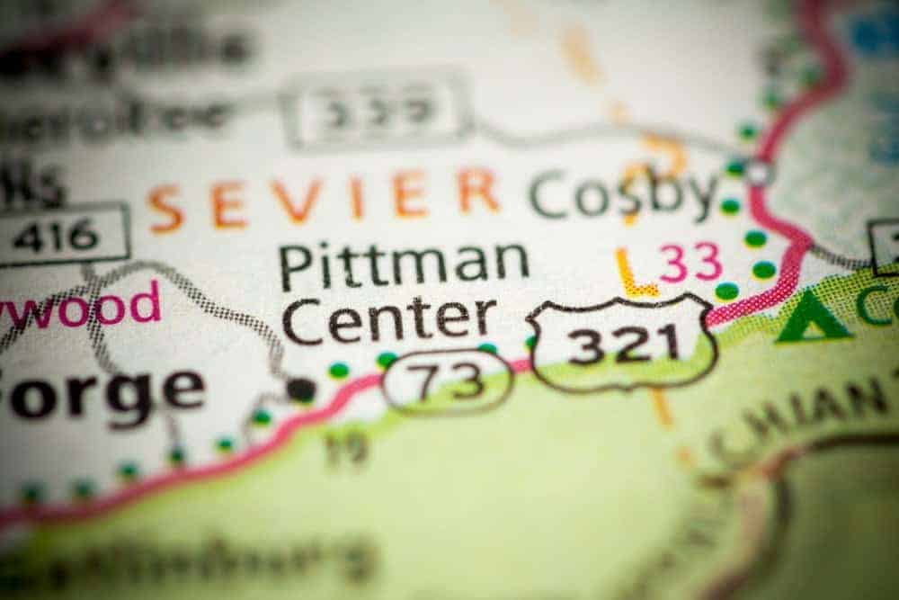 Pittman Center TN on a map.