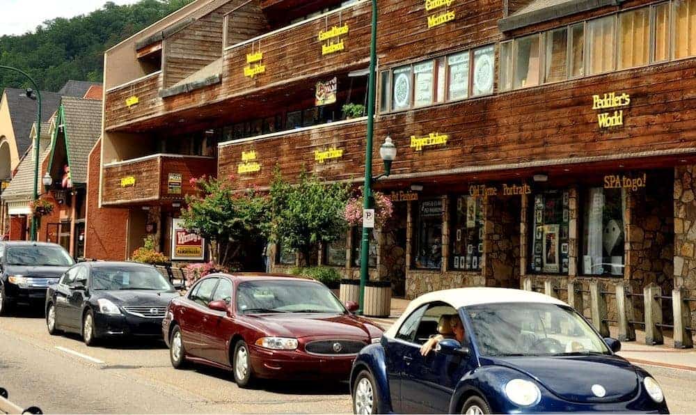 The outside of the Mountain Mall in downtown Gatlinburg TN.