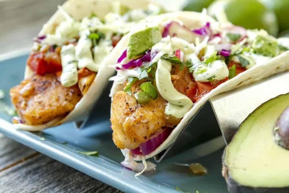 Delicious fish tacos.