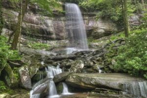 The Rainbow Falls Trail in the Smoky Mountains.