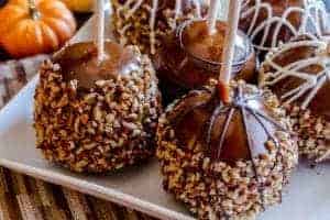 Tasty caramel apples.