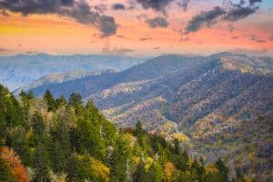 Beautiful fall colors in the mountains near Gatlinburg.