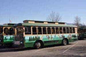 The Fun Time Trolleys in Pigeon Forge.