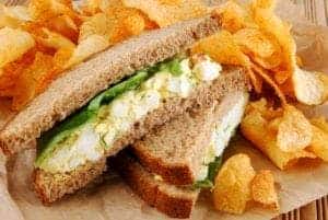 Delicious egg salad sandwich.