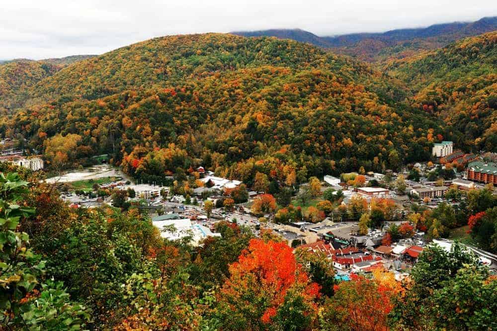 Gatlinburg and the mountains in the fall.
