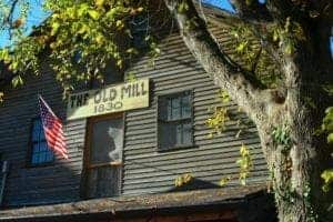 Sign for The Old Mill in Pigeon Forge built in 1830.