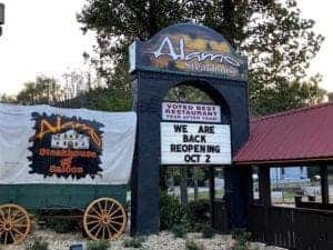 The sign for the Alamo Steakhouse in Gatlinburg.