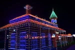 Smoky Mountain Christmas lights at the Pigeon Forge Trolley Station.