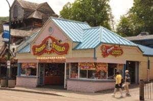 The outside of Fannie Farkle's in Gatlinburg TN.