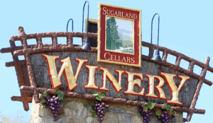 The sign for Sugarland Cellars Winery.