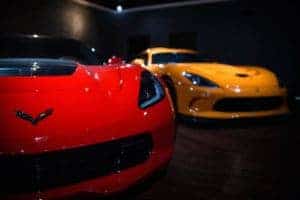 Beautiful sports cars on display at Speedwerkz Exotic Car Museum.