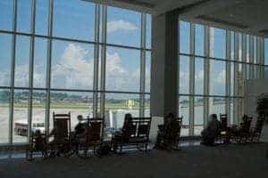 Rocking chairs at McGhee Tyson Airport near Gatlinburg TN.
