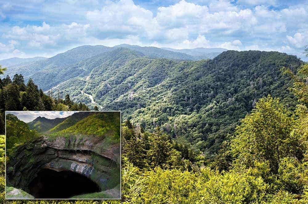 A photo of a sinkhole in the Great Smoky Mountains National Park.