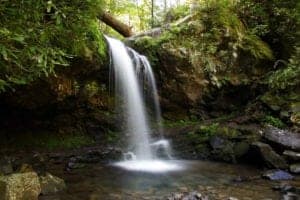 grotto falls in the smoky mountains