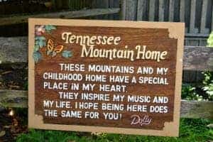 sign for tennessee mountain home dollywood