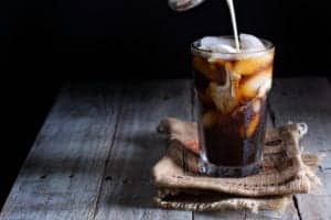 iced coffee with cream in a glass