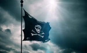 pirate flag on ship