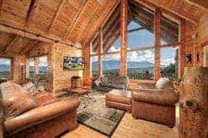 living room in a pigeon forge cabin