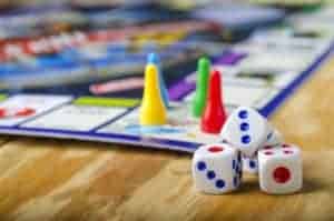 board game with dice