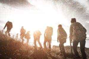 people hiking in the smoky mountains