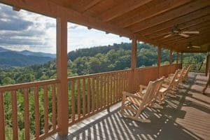 deck of 5 bedroom cabin in Gatlinburg