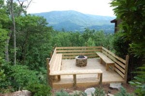 deck at a cabin in the smoky mountains