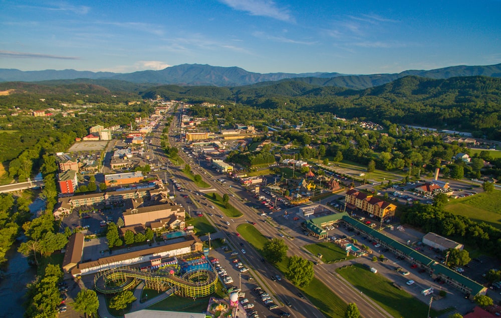 aerial view of Pigeon Forge