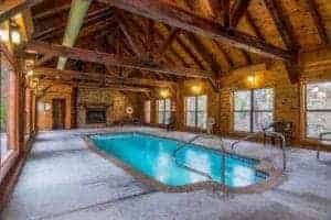 indoor pool in moose hollow lodge