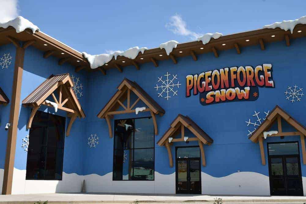 Pigeon Forge Snow building for indoor snow tubing in Pigeon Forge