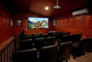 theater room inside of a pigeon forge cabin