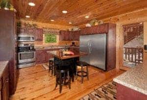 fully equipped kitchen in cabin