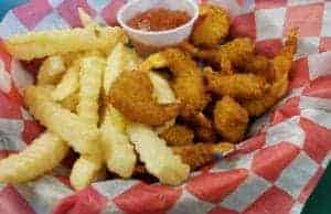 popcorn shrimp and fries