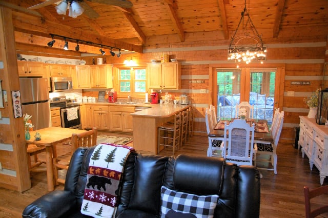 Open floor plan to Kitchen and Dining