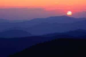 sunset in the Smoky Mountains