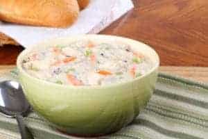 bowl of creamy vegetable soup