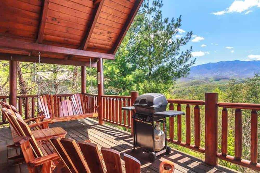 deck of a cabin in gatlinburg