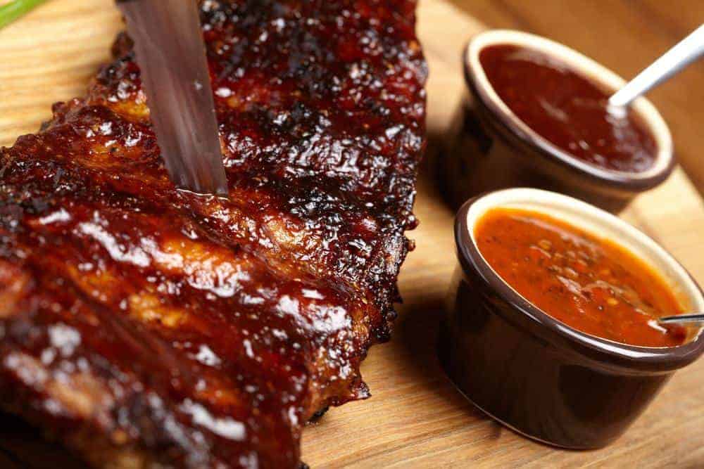 bbq ribs with sauce