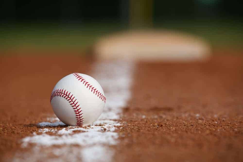 baseball sitting on field