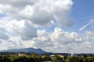 aerial view of the island in pigeon forge