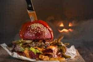 monster burger at restaurant