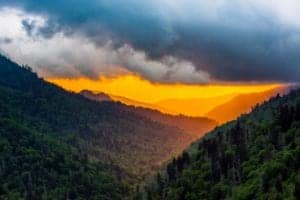 sunrise in the smoky mountain national park