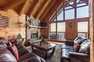 living room area inside Eagles View Pigeon Forge cabin