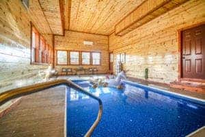 pool inside of a pigeon forge cabin rental
