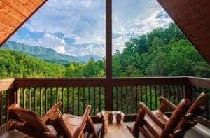 deck of luxury lookout cabin on a romantic getaway